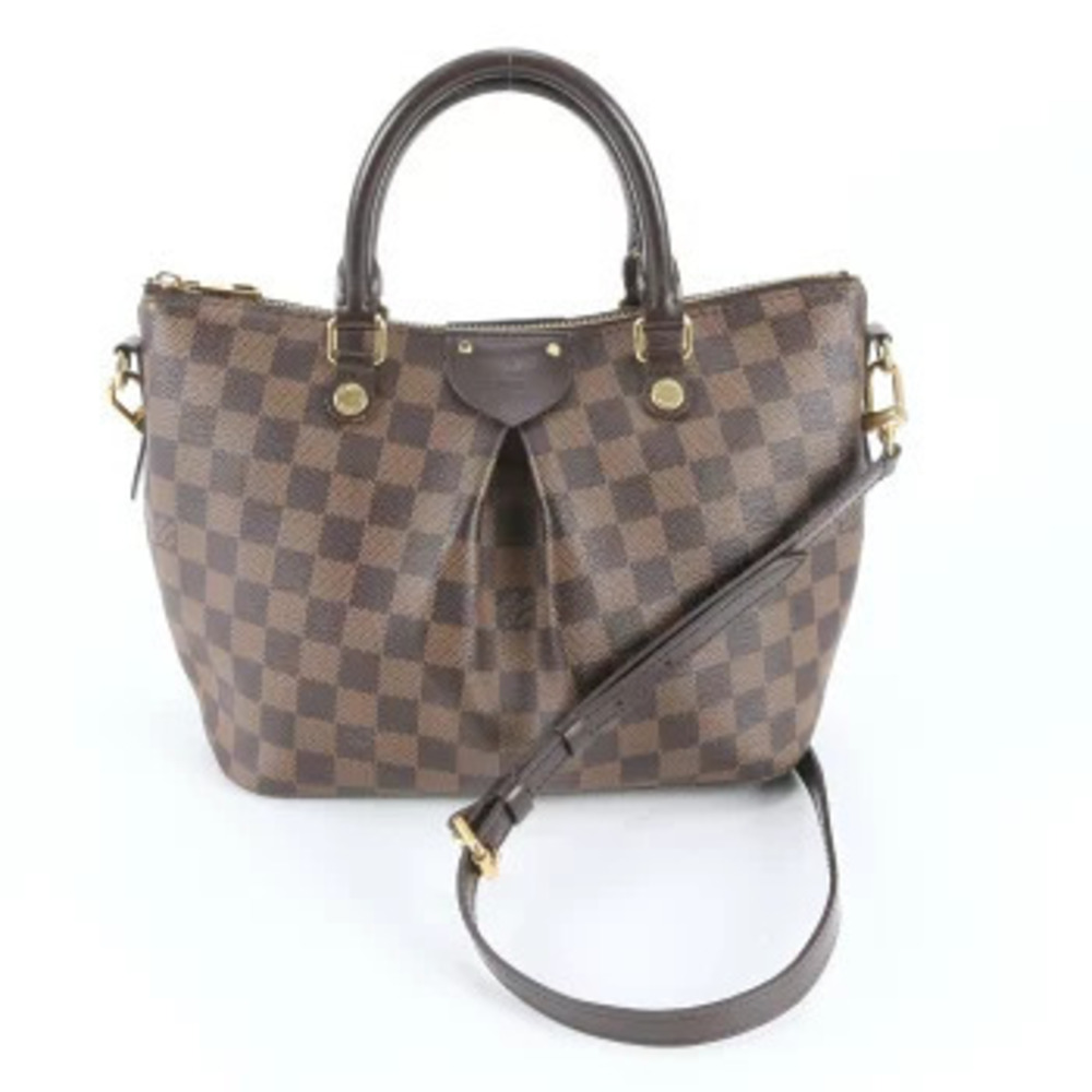 Louis Vuitton Damier Siena Leather Tote 2Way Crossbody Bag Brown